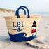 LBI Lighthouse Straw Beach Basket | Personalized Tote Bag