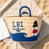 LBI Lighthouse Straw Beach Basket | Personalized Tote Bag