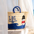 LBI Lighthouse Straw Beach Basket | Personalized Tote Bag