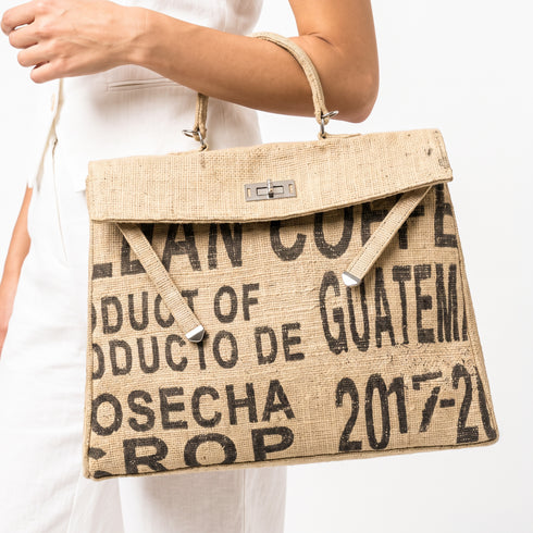 Moroccan Jute Tote Bag | Natural Travel Handbag