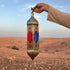 Large Moroccan Hanging Lantern – Brass & Colorful Glass (CL 1002)