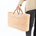 Large Raffia Tote Bag | Moroccan Beach Bag with Wooden Bead Handles