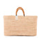 Large Raffia Tote Bag | Moroccan Beach Bag with Wooden Bead Handles