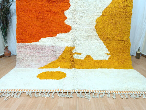 Large Moroccan Wool Rug - Modern Beni Ourain for Living Room