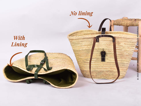 Green Large Beach bag - Handwoven