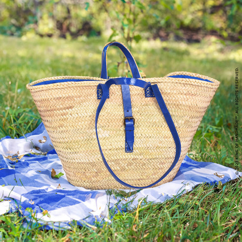 Blue Large Beach bag - Handwoven