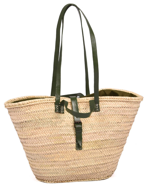 Green Large Beach bag - Handwoven