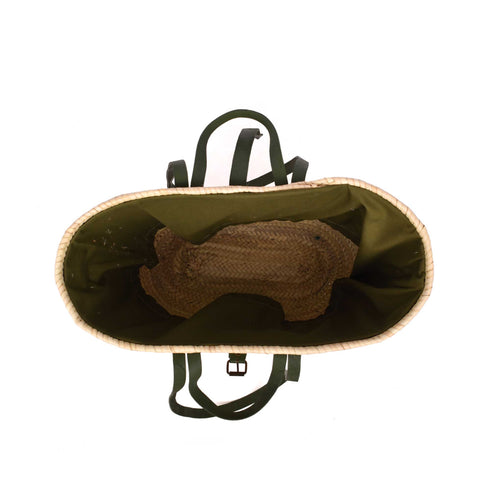 Green Large Beach bag - Handwoven