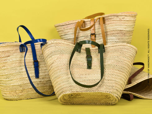 Green Large Beach bag - Handwoven