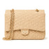 Large Quilted Jute Shoulder Bag with Gold Chain – Natural Woven Handbag