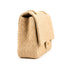 Large Quilted Jute Shoulder Bag with Gold Chain – Natural Woven Handbag