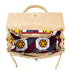 Large Jute Kelly-Style Handbag | Printed Typography Tote | Natural Handmade Jute Purse