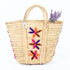 Large Bohemian Violet Stars - Embroidered Straw Basket Market Tote