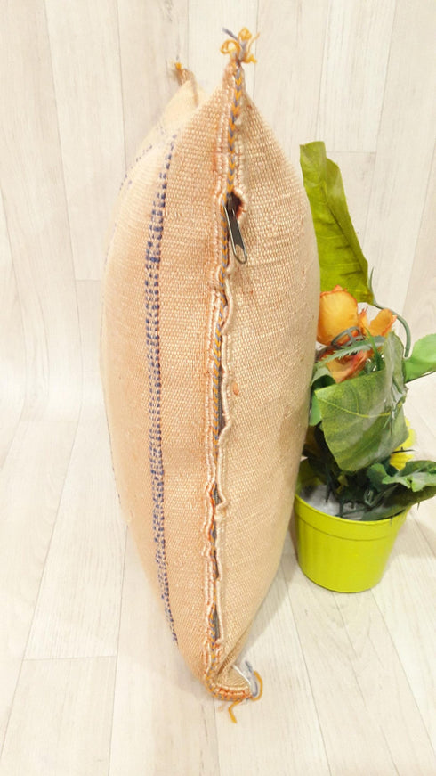 Light Orange Moroccan Cactus Silk Pillow Cover (SP 1001)