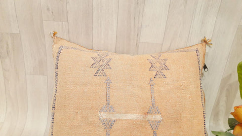 Light Orange Moroccan Cactus Silk Pillow Cover (SP 1001)