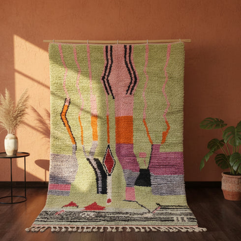 Light Green Boujaad Berber Rug - Modern Moroccan Carpet