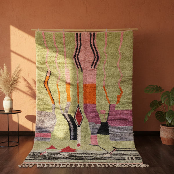 Light Green Boujaad Berber Rug - Modern Moroccan Carpet