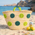 Smiley Face Straw Basket Bag | Handmade Moroccan Beach Tote Bag
