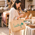 Lucky Shamrock Straw Bag – Embroidered Clover Tote for Spring & Lucky Days 🍀