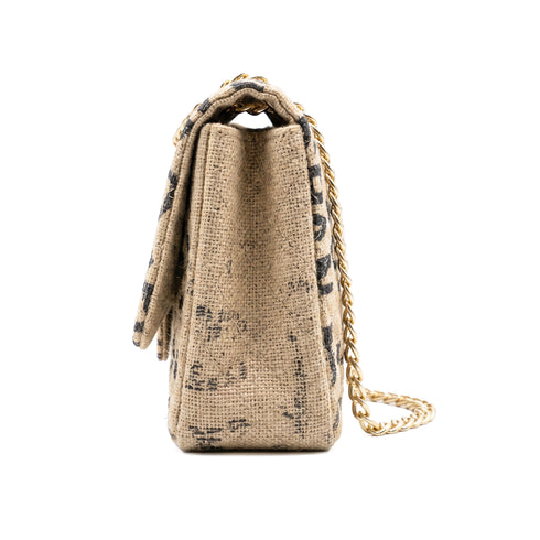 Large Jute Shoulder Bag – Quilted Natural Woven Purse
