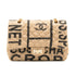 Luxury Inspired Medium Quilted Jute Flap Bag | Natural Woven Handbag with Gold Chain & Typography Print (Copy)