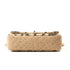 Luxury Inspired Medium Quilted Jute Flap Bag | Natural Woven Handbag with Gold Chain & Typography Print (Copy)