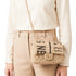 Luxury Inspired Small Quilted Jute Flap Bag | Natural Woven Handbag with Gold Chain & Typography Print
