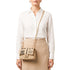 Luxury Inspired Small Quilted Jute Flap Bag | Natural Woven Handbag with Gold Chain & Typography Print