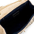 Luxury Inspired Large Quilted Jute Flap Bag | Natural Woven Handbag with Gold Chain & Typography Print