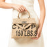 Luxury Printed Jute Kelly 25 Style Handbag | Handmade Woven Top Handle Crossbody Bag with Removable Strap