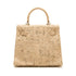 Luxury Printed Jute Kelly 25 Style Handbag | Handmade Woven Top Handle Crossbody Bag with Removable Strap