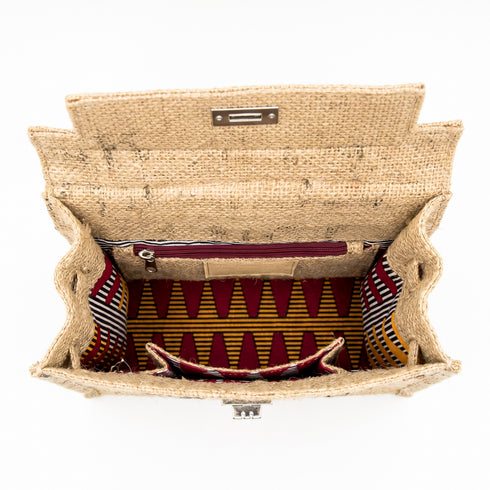 Luxury Printed Jute Kelly 25 Style Handbag | Handmade Woven Top Handle Crossbody Bag with Removable Strap