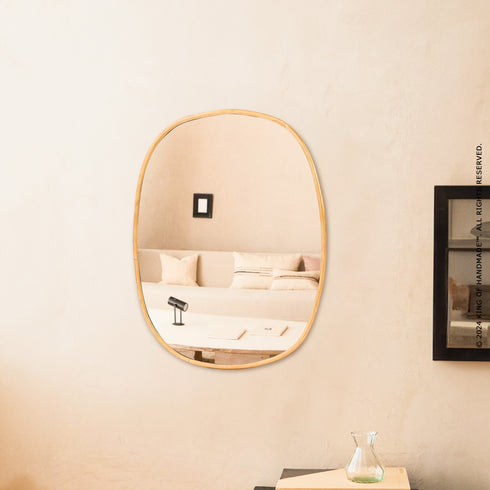 Elegant Asymmetrical Brass Wall Mirror - Modern Decorative Accent (MR 1002)