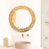 Elegant Moroccan Handmade Gold Round Wall Mirror | Exquisite Décor Accent (MR 1004)