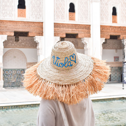 Straw Fringed Raffia Hat - Beach hat