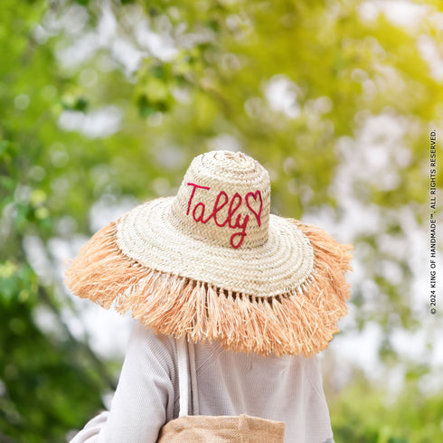 Straw Fringed Raffia Hat - Beach hat
