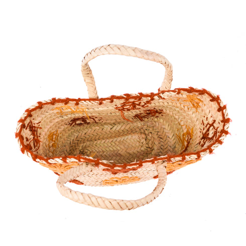 Floral Charm Straw Bag - Flowers Bloom Embroidery Picnic Tote