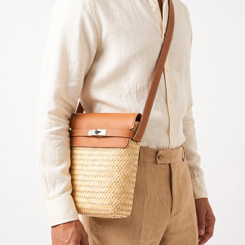 Moroccan Crossbody Bag with Leather Flap | Messenger Purse