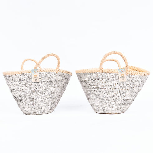 Mini Grey Sequin Basket ✨ - Chic Sparkling Tote for Gifts & Everyday Elegance