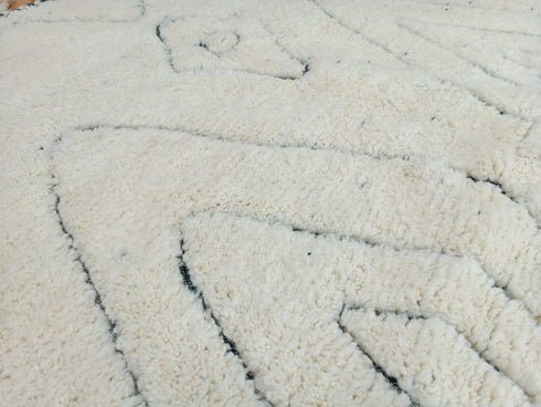 Minimalist Moroccan Beni Ourain Wool Rug | Custom Handmade