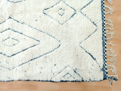 Minimalist Moroccan Beni Ourain Wool Rug | Custom Handmade