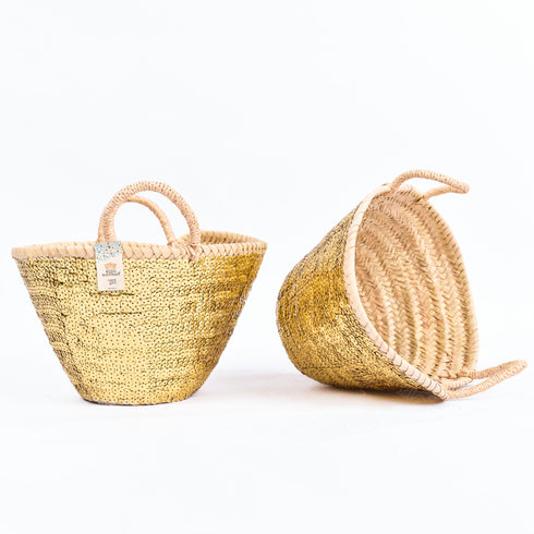 Mini Gold Sequin Basket ✨ - Sparkling Tote for Gifts & Glam Moments