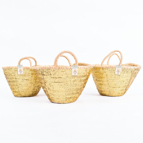 Mini Gold Sequin Basket ✨ - Sparkling Tote for Gifts & Glam Moments