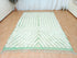 Modern Moroccan Tufted Wool Rug | Green & White Handmade Carpet