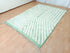 Modern Moroccan Tufted Wool Rug | Green & White Handmade Carpet