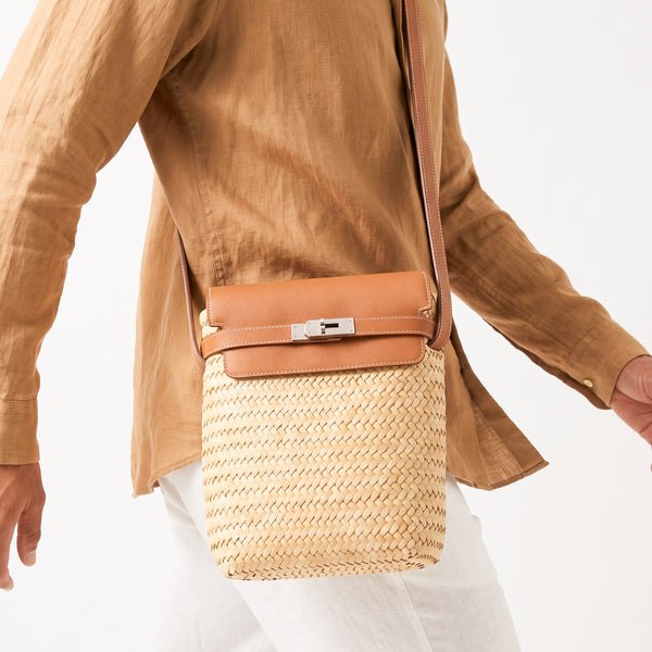 Moroccan Crossbody Bag with Leather Flap | Messenger Purse