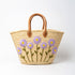 Lavender Wildflower Embroidered Moroccan Tote – Large Floral Picnic Basket