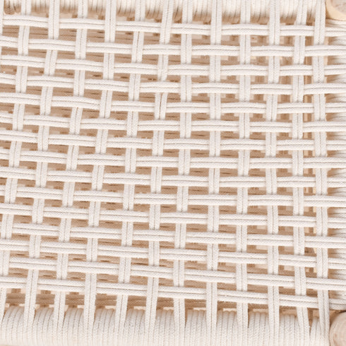 Moroccan Kittan Bench – Raw Wood & Handwoven Braiding for Boho Entryways