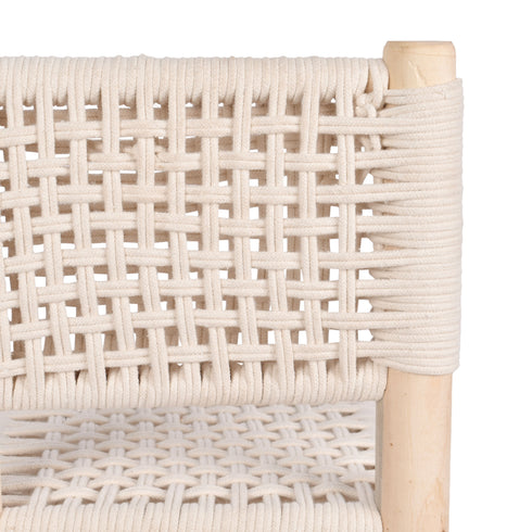 Moroccan Bar Stool with Braided White Kittan Seat