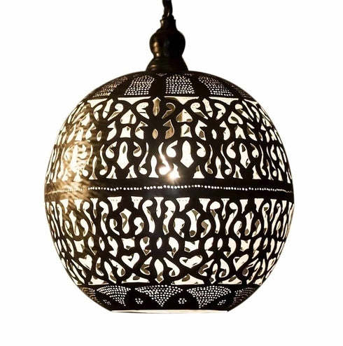 Moroccan Brass Ceiling Lamp – Handcrafted Boho Pendant Light (PL 1082)
